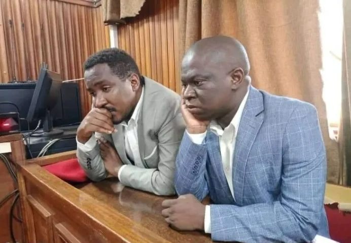 The two MPs, Ssewanyana (left) and Ssegirinya were released on a cash bail of Ugx20M each.