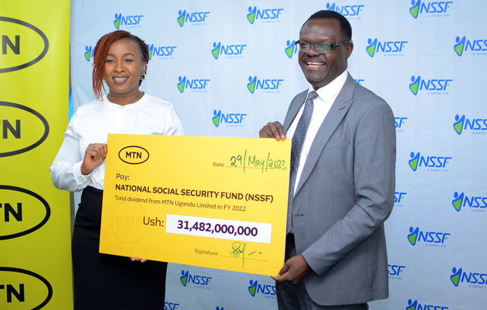  NSSF executives receive Shs31.5 bn dividend from MTN Uganda